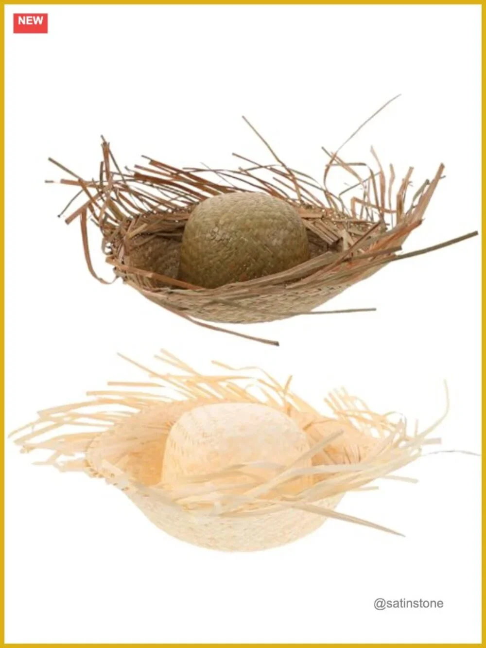 2-Pack Straw Woven Sun Hats Lightweight Breathable Summer Beach Hat